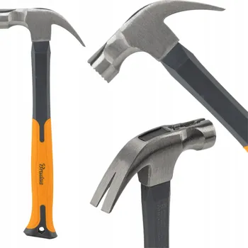 Kladivo Tesařské kladivo s fiberglassovou násadou a magnetickým držákem hřebíků 450g DIY-HF3045