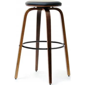 Jídelní židle DŘEVĚNÁ BAROVÁ ŽIDLE BAROVÁ ŽIDLE Č. 41 OŘECH S ČERNÝM SEDÁKEM Z EKOKŮŽE