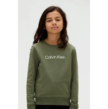 Dětská móda Dětská bavlněná mikina Calvin Klein Jeans IU0IU00680.9BYA zelená 87X, vel. 128