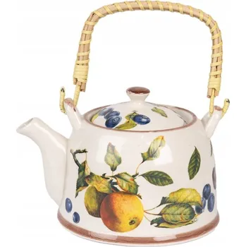 Konvice na čaj KERAMICKÁ KONVICE NA ČAJ Orange Retro Vintage Clayre & Eef