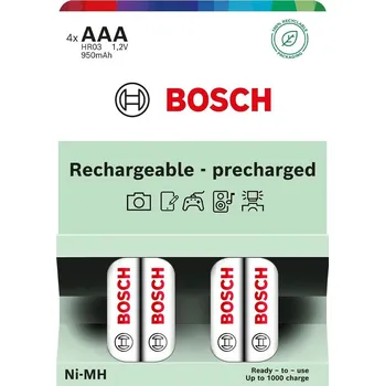 Bosch Nabíjecí baterie, AAA, 950 mAh, 1,2 V, 4 ks&nbsp;BOSCH-HR03B4P950/00