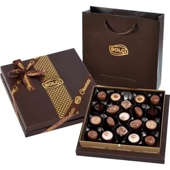 Cukrovinka Bolci Diamond Brown Box - mix pralinek s dárkovou taškou 215g