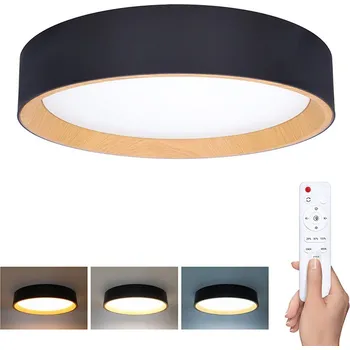 Solight LED osvětlení s dálkovým ovladačem Larios Black, 48W, 3360lm, 39cm, změna chromatičnosti, stmívatelné