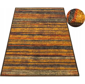Koberec BĚHOUN / KOBEREC S GUMOVOU PODLOŽKOU, SMYČKOVÝ, BAREVNÉ PRUHY FUSION 120x120 cm