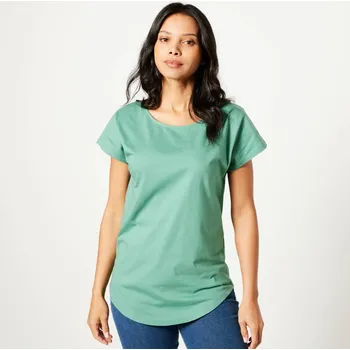 Dlouhé tričko s krátkými rukávy zelená 50