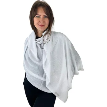 Šátek Dámský šátek 90 x 175 cm Jemný vzor 23-10 - bílý