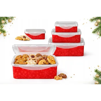 Úložný box Sada 4 vánočních úložných boxů s klipy