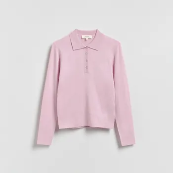 Dámský svetr Reserved - Svetr s límečkem - růžová - 110IT-30X - 110IT-30X-XS