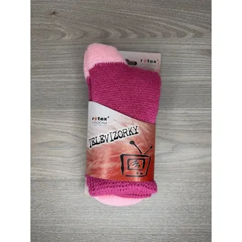 Pánské ponožky ROTEX Vysočina s.r.o. AV – akrylové ponožky „televizorky“ Barva: růžová s sv. růžovou, Velikost: 35-37