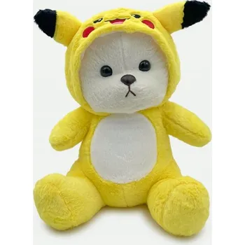 plyšák PLYŠÁK MEDVÍDEK V KOSTÝMU PIKACHU 40 CM - S KAPUCÍ