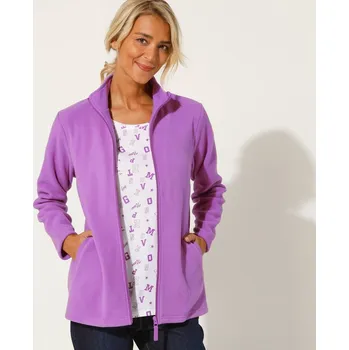 Dámská mikina Fleecová mikina na zip purpurová 38/40