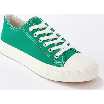 Dámské tenisky Šněrovací plátěné tenisky zelená 37