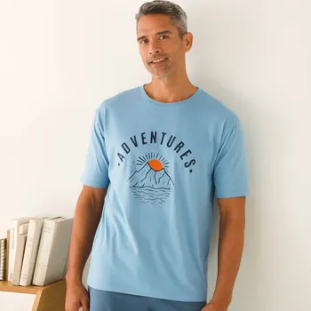 Pánské pyžamo Pyžamové tričko se středovým motivem modrá 137/146