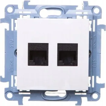 Elektrická zásuvka Počítačová zásuvka dvojitá RJ45 kategorie 6 Simon 10 bílá C62.01/11