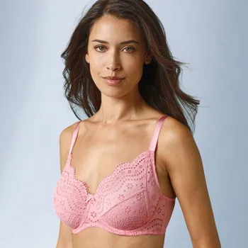 Dámské spodní prádlo Ažurová zmenšující podprsenka Osilio, s pružnými kosticemi růžová 100