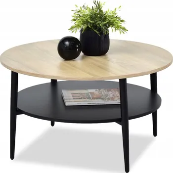 Konferenční stolek Konferenční stolek Mebel-Partner kulatý 80 x 80 x 45 cm černý