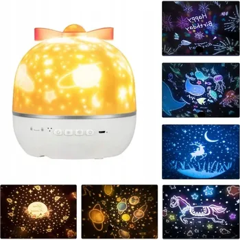 Noční světlo NOČNÍ LAMPIČKA PROJEKTOR NOČNÍ OBLOHY NEBE DÁREK LED 6 projekcí Scéna pro děti