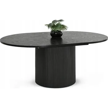 Jídelní stůl Oválný rozkládací stůl Mebel-Partner 140 x 120 x 75 cm černý