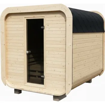 Sauna Sauna Quadro 200x300 cm (8-10 osob) BARVA DVEŘÍ: Transparentní, STŘEŠNÍ KRYTINA: Grafit