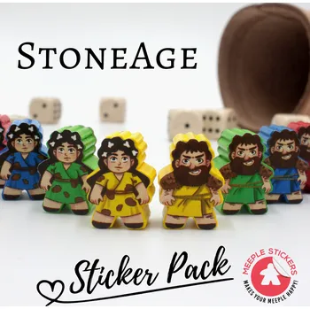 Příslušenství k deskovým hrám MeepleStickers Samolepky pro Doba kamenná