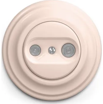 Elektrická zásuvka Kliklap - Retro účastnická zásuvka TV+R (koncová) s rámečkem starorůžová