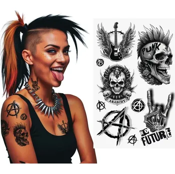 Karnevalový doplněk Punkové tetování - 14x30 cm
