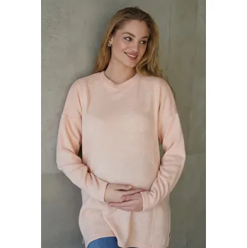 Těhotenský svetr Těhotenský a kojicí svetr - broskvový Velikost: XL