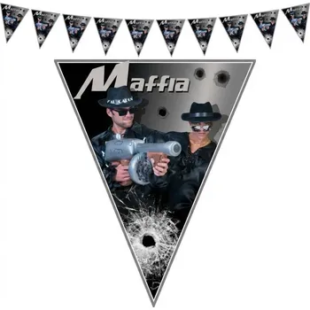 Plastová girlanda vlajková Mafie 5 m
