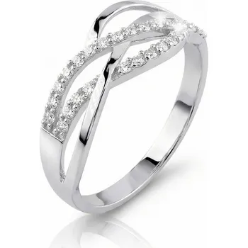 Prsten ŠPERKY-NM, Zlatý moderní prsten bílé zlato 1879 Velikost prstenu: 59