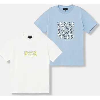 Chlapecké tričko Dětské bavlněné tričko Emporio Armani 2-pack EB001343.AF14503 modrá 50X, vel. 176