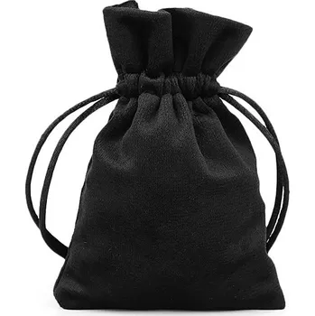 Balící papír Dárkový pytlík 8x11 cm sametový - černá (10 ks)