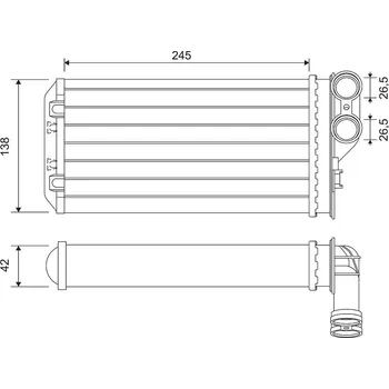 Výměník tepla, vnitřní vytápění VALEO 811503