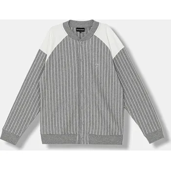 Chlapecká mikina Dětská bavlněná mikina Emporio Armani EB001002.AF21874 šedá 90X, vel. 164