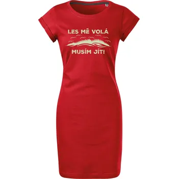 Dámské šaty Bavlněné letní šaty Les mě volá Velikost: S, Barva: Červená