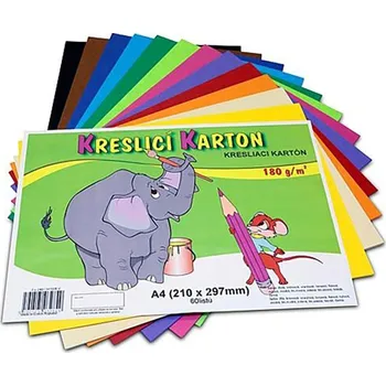 Výtvarný papír CARTA Karton kreslící A4 180g / 60 list. sada 12 barev 478074