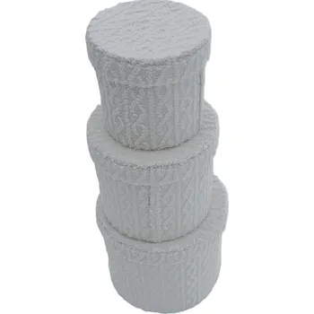 Dárkový potravinový koš Dárkový box kulatý 3 ks - bílý