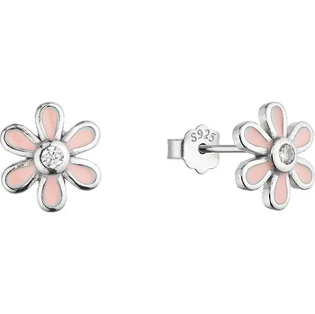 Náušnice Stříbrné náušnice růžové kytičky 11752.1