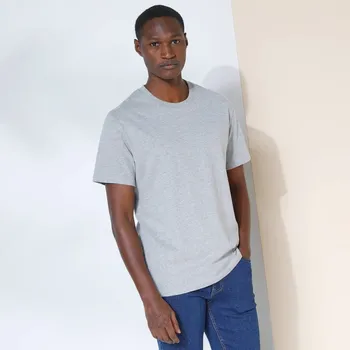 Pánské tričko Tričko s kulatým výstřihem a krátkými rukávy světle modrý melír 157/166