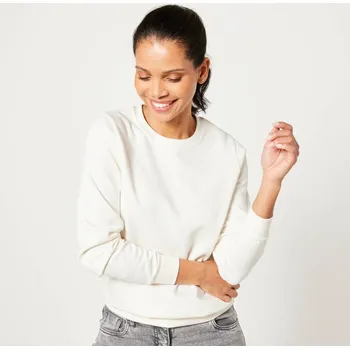 Dámská mikina Moltonová mikina s kulatým výstřihem režná 38/40