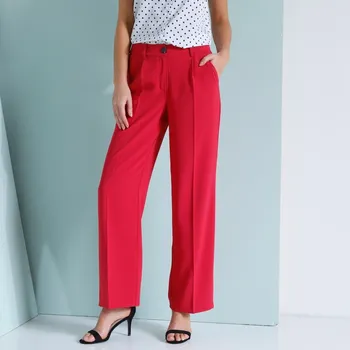 Dámské kalhoty Široké splývavé kalhoty malinová 36