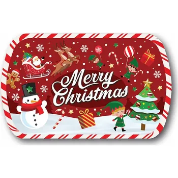 Podnos na cukroví Veselé Vánoce, tác Vánoce 39x24 cm