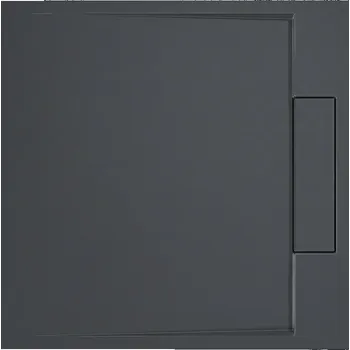 Sprchová vanička CERANO - Sprchová vanička čtvercová Loro - litý mramor - tmavě šedá - 90x90x3,5 cm