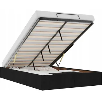 Postel Rám postele s úložným prostorem (otomana) černý 193x120x23,5 cm se zvedacím mechanismem