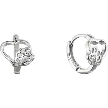 Náušnice Stříbrné náušnice kruhy s tlapkami 11758.1