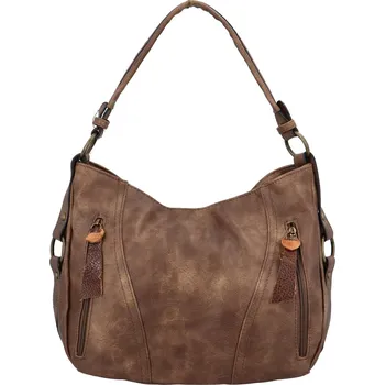 Kabelka Pohodlná dámská koženková taška na rameno Satyros, zemitá