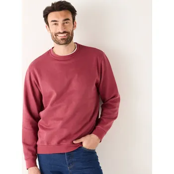 Pánská mikina Mikina s kulatým výstřihem z česaného moltonu tmavě růžová 87/96 (M)