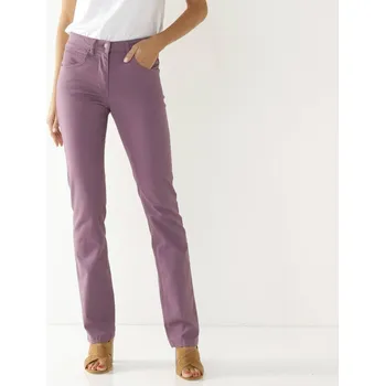 Dámské kalhoty Tvarující rovné kalhoty s 5 kapsami purpurová 36