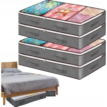 Úložný box 4X ÚLOŽNÝ BOX NA OBLEČENÍ ORGANIZÉR DO SKŘÍNĚ KONTEJNERY 90L