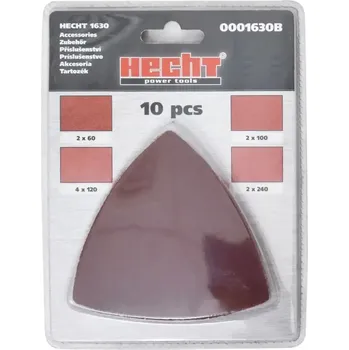 Brusný papír 0001630B - 10 ks brusných papírů pro HECHT 1630 (Sada 10 ks brusných papírů pro HECHT 1630. Zrnitost 60, 100, 120, 240.)