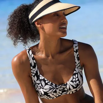 Dámské plavky Plavková balkónová podprsenka s kosticemi Linao černá/režná 95E